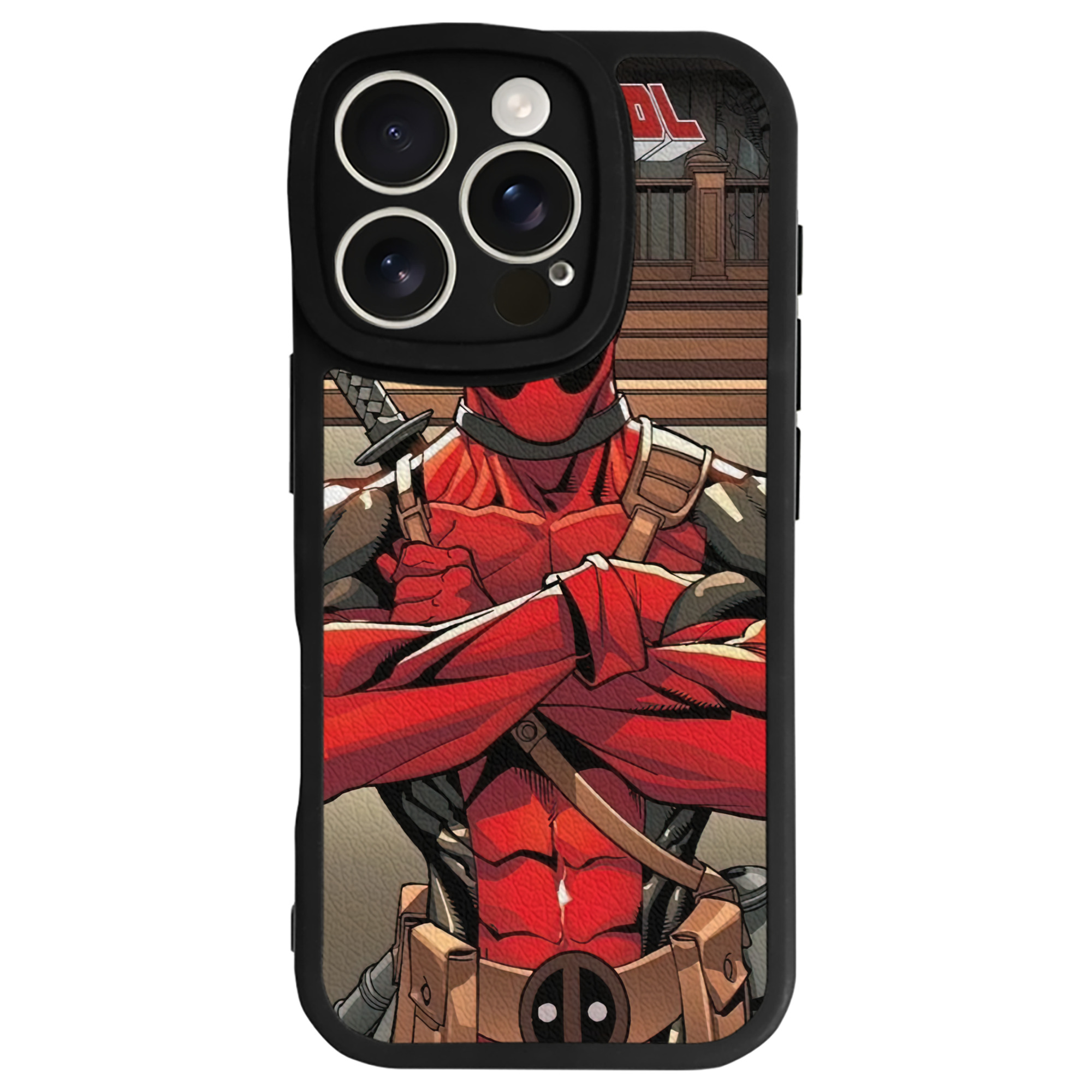 （画像用） Deadpool デッドプール 【iPhone 16シリーズ対応】シリコンスマホケース（レザー調） 材質：シリコン